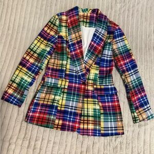 Colorful Plaid Blazer